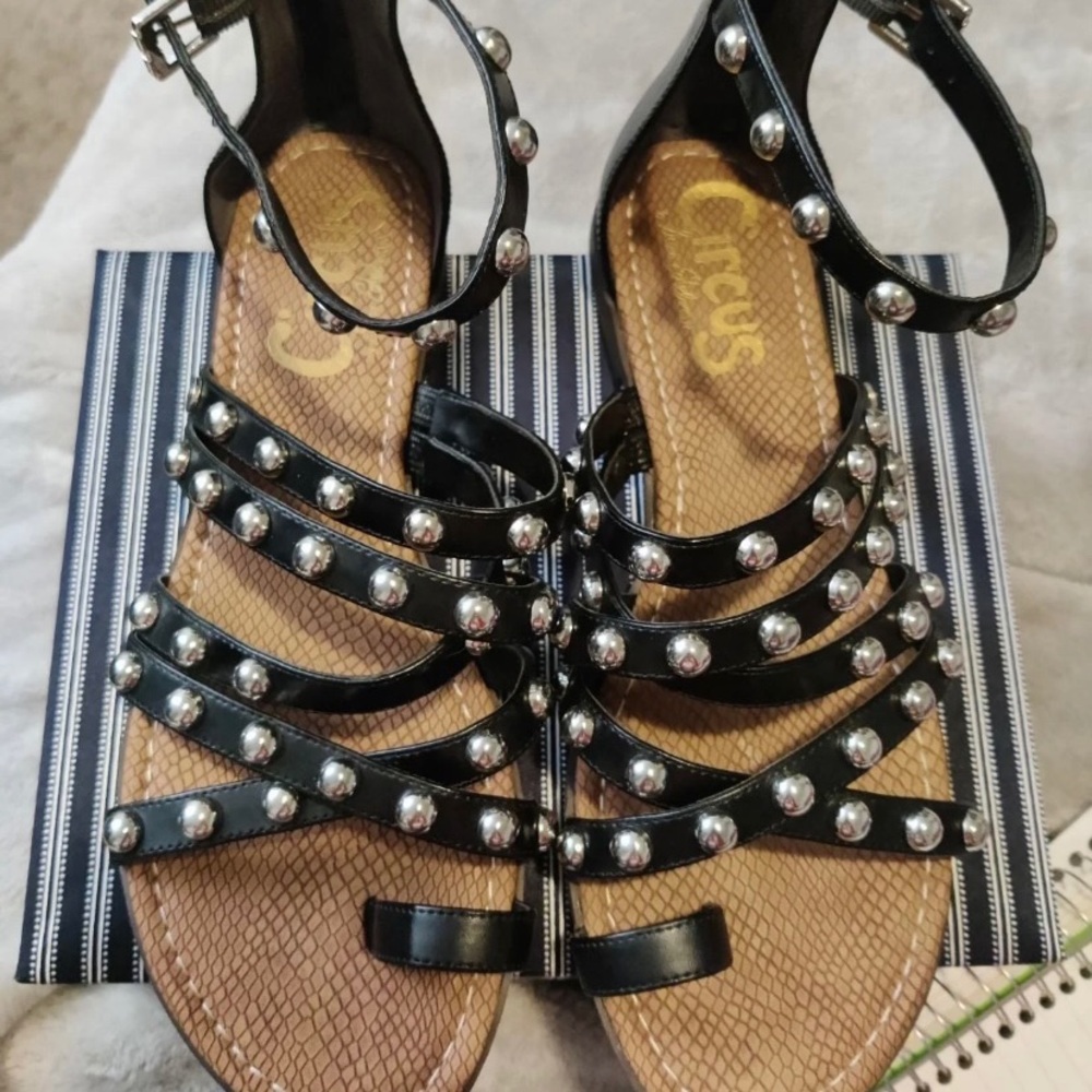 Sam Edelman studded black and silver sandals
